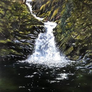 Oil painting of O'Sullivans Cascade, original Irish art by Will Collins artist